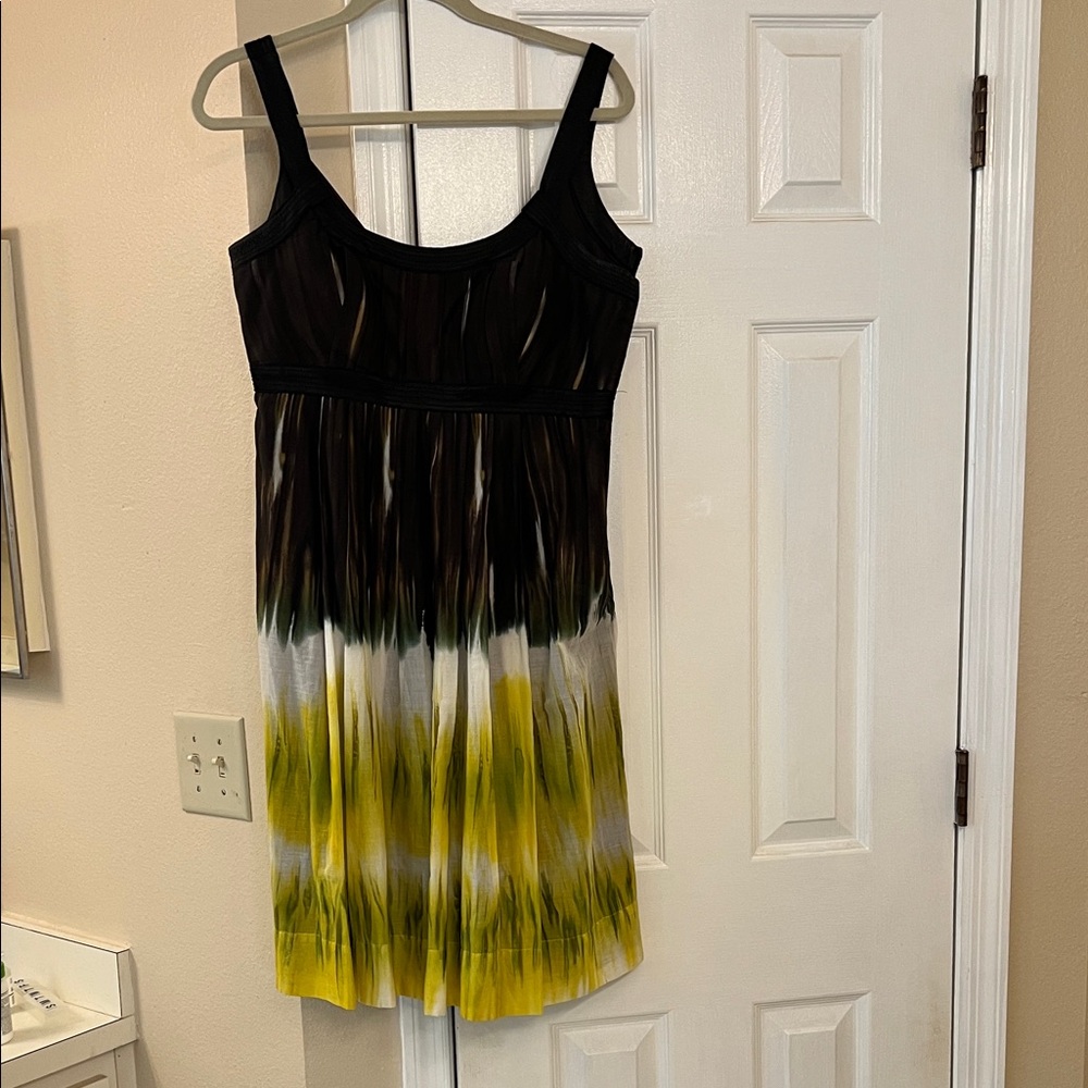Calvin Klein Black and Yellow Midi Dress